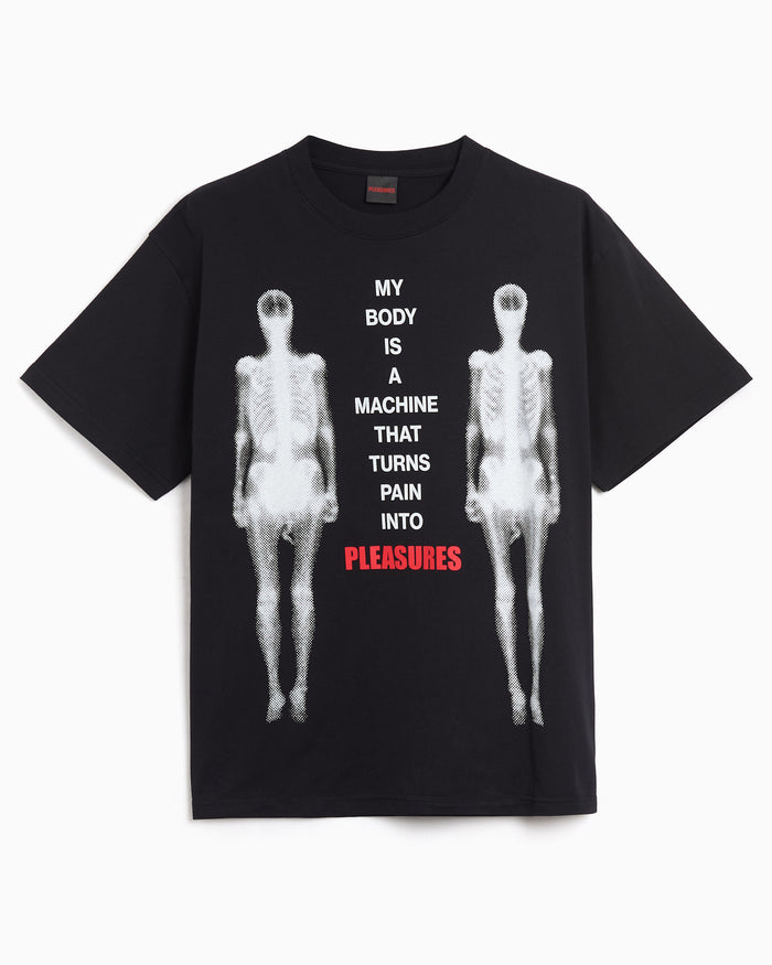 T-Shirts Pleasures Machine Graphic Relaxed Men's T-Shirt - P26SP060-BLACK