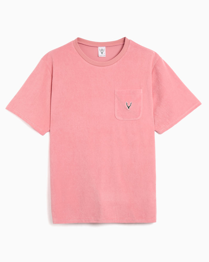 T-Shirts South2 West8 Round Pocket Logo Relaxed Men's T-Shirt - SX743-A-Pink