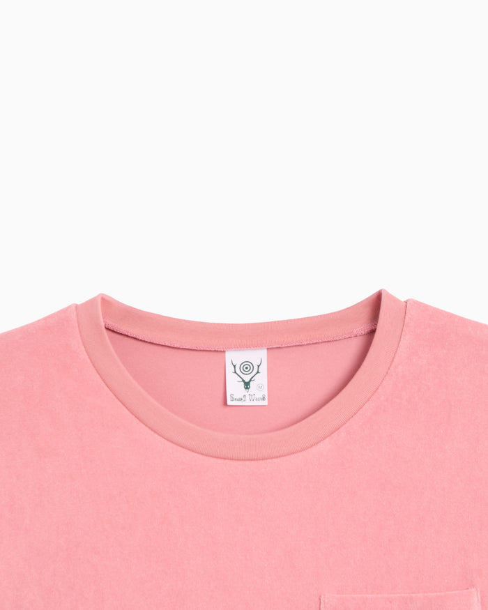 T-Shirts South2 West8 Round Pocket Logo Relaxed Men's T-Shirt - SX743-A-Pink