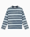 T-Shirts Arte Antwerp Sunfade Striped Long-Sleeved Relaxed Men's T-Shirt - AW26-178LS-NavyLightBlue