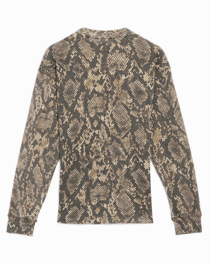 T-Shirts OBEY Clothing Post Thermal Animal Print Long-Sleeved Relaxed Men's T-Shirt - 131030146-DVRS