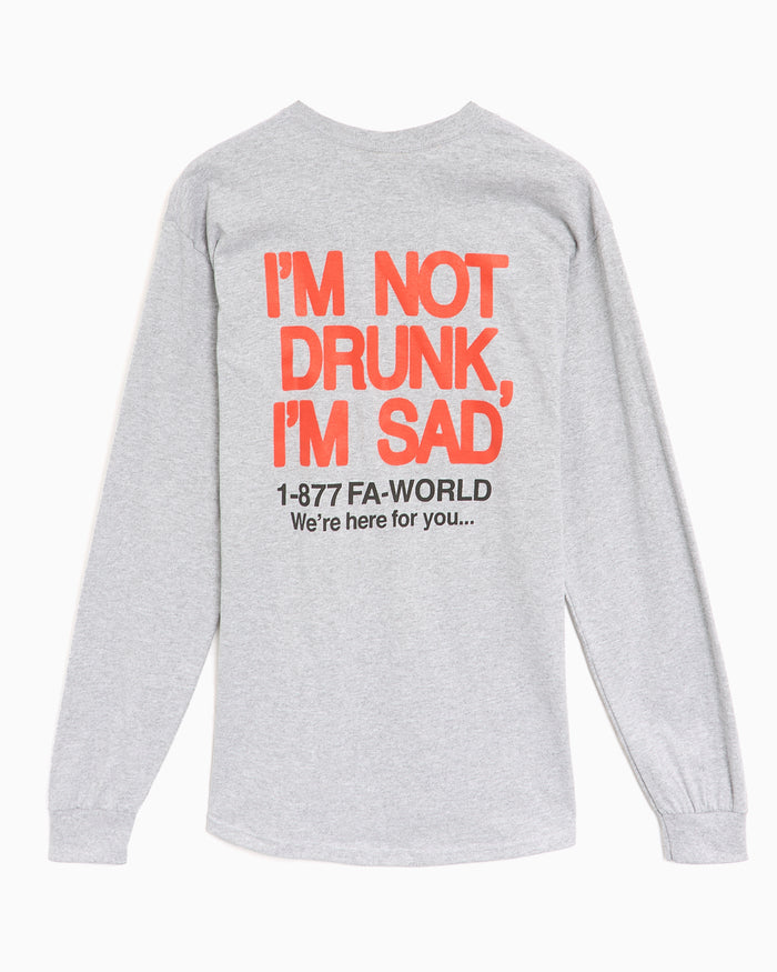 T-Shirts Fucking Awesome Drunk And Sad Men's Long Sleeve T-Shirt Men's T-Shirt - PN25504