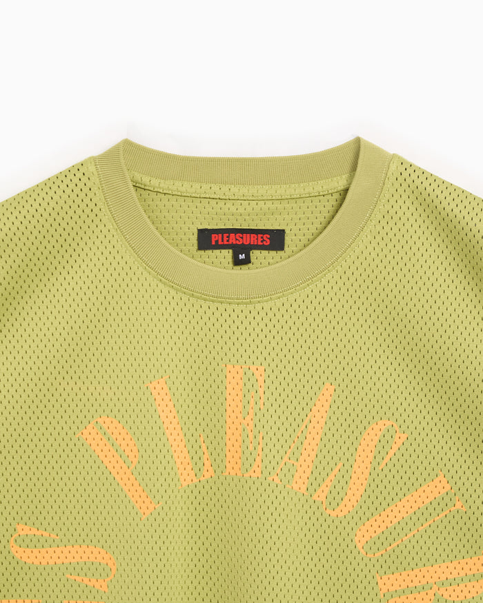 T-Shirts Pleasures Motive Men's Mesh T-Shirt Men's T-Shirt - P24SU006-OLIVE