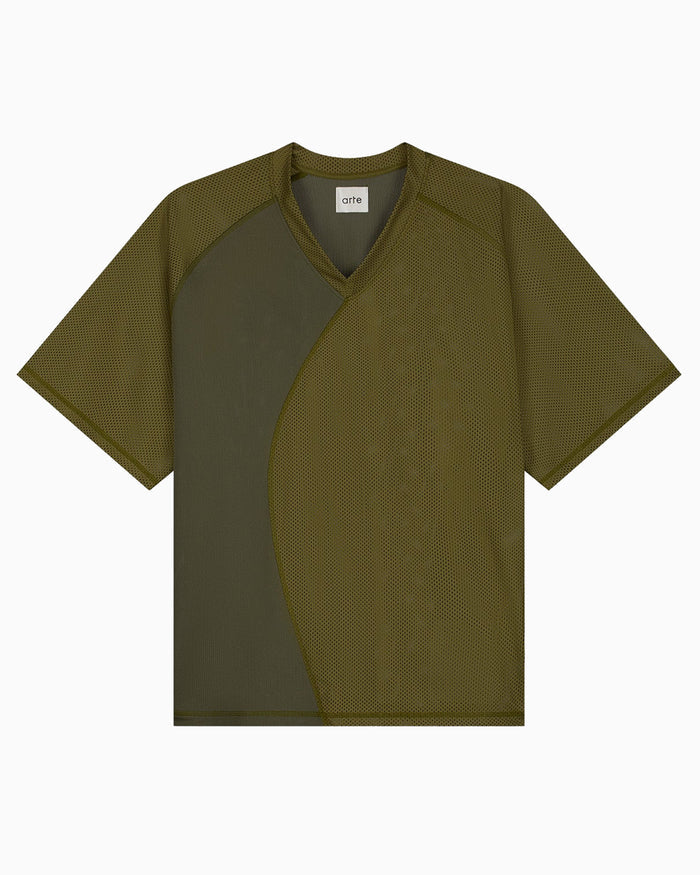 T-Shirts Arte Antwerp Multi Mesh Relaxed Men's T-Shirt - SS26-002T-Green