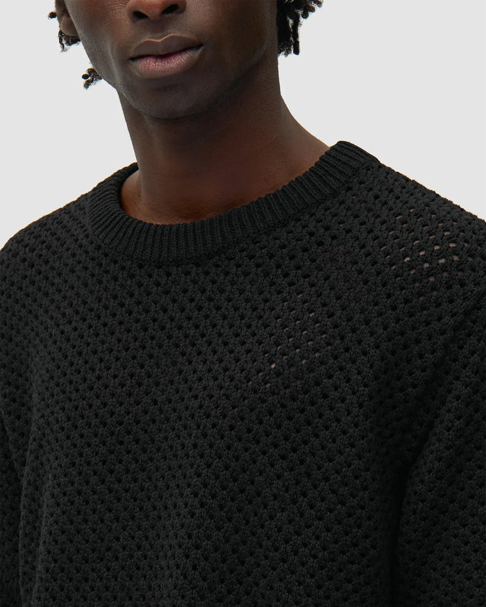 T-Shirts Arte Antwerp Crochet Half-Sleeved Relaxed Men's T-Shirt - SS26-088K-Black