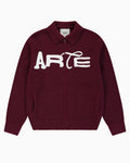 Jackets Coats Arte Antwerp Stencil Zip Embroidered Men's Cardigan - AW26-021K-Bordeaux