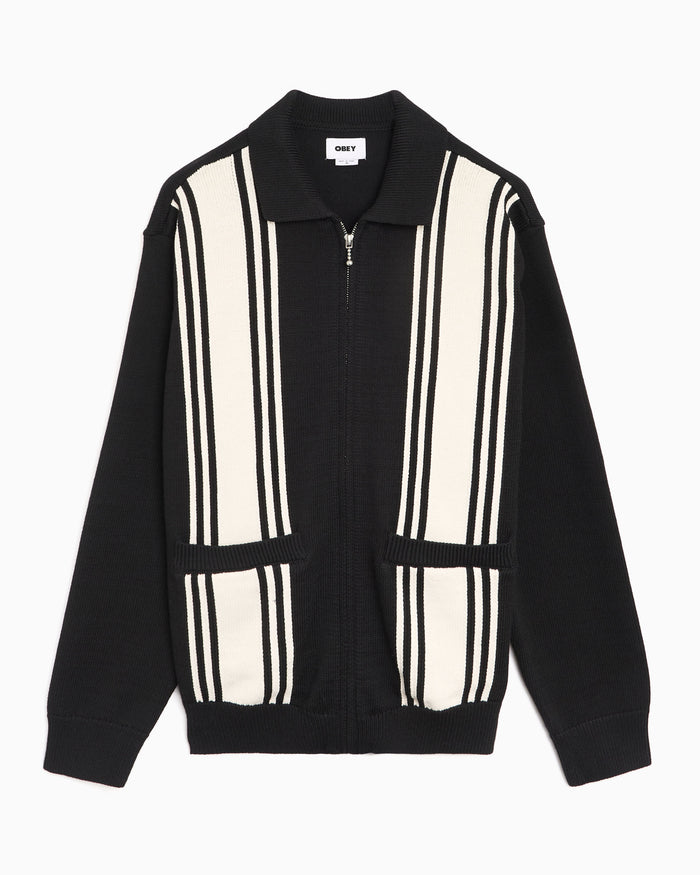 Jackets Coats OBEY Clothing Matt Striped Men's Cardigan - 151010046-BKM