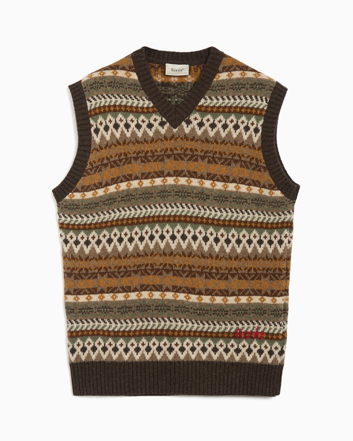 Jackets Coats forét Fairisle Striped Men's Vest - F9919-THYME