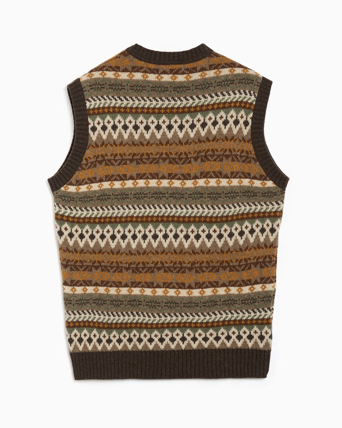 Jackets Coats forét Fairisle Striped Men's Vest - F9919-THYME