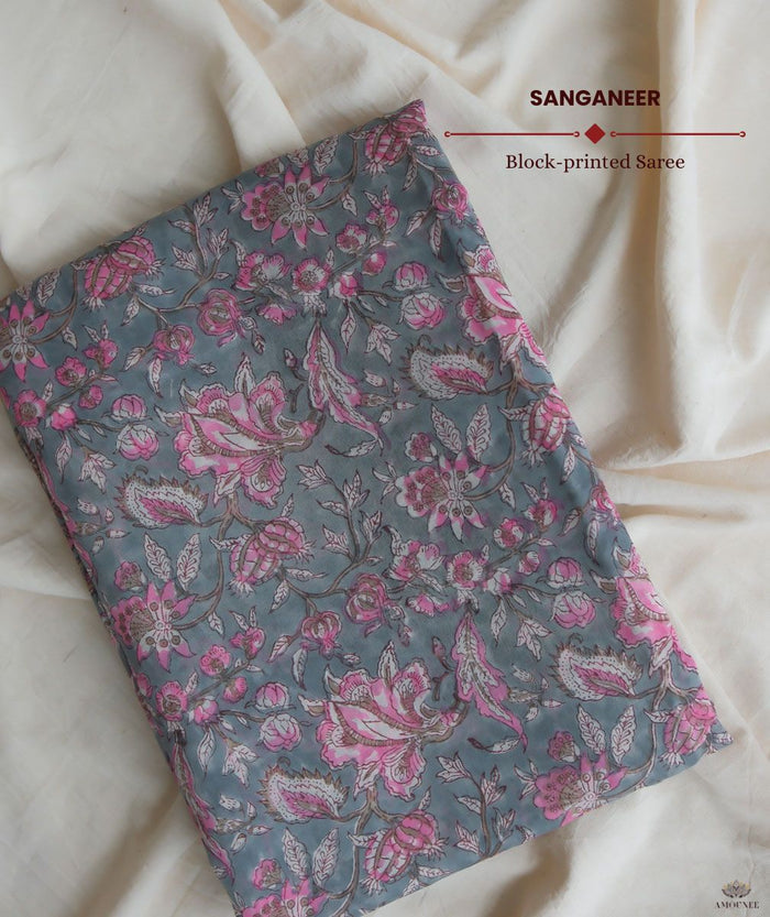 Chanderi Sanganeri Printed  Sarees