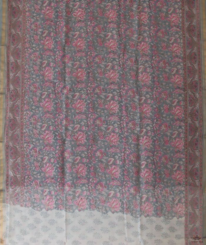 Chanderi Sanganeri Printed  Sarees
