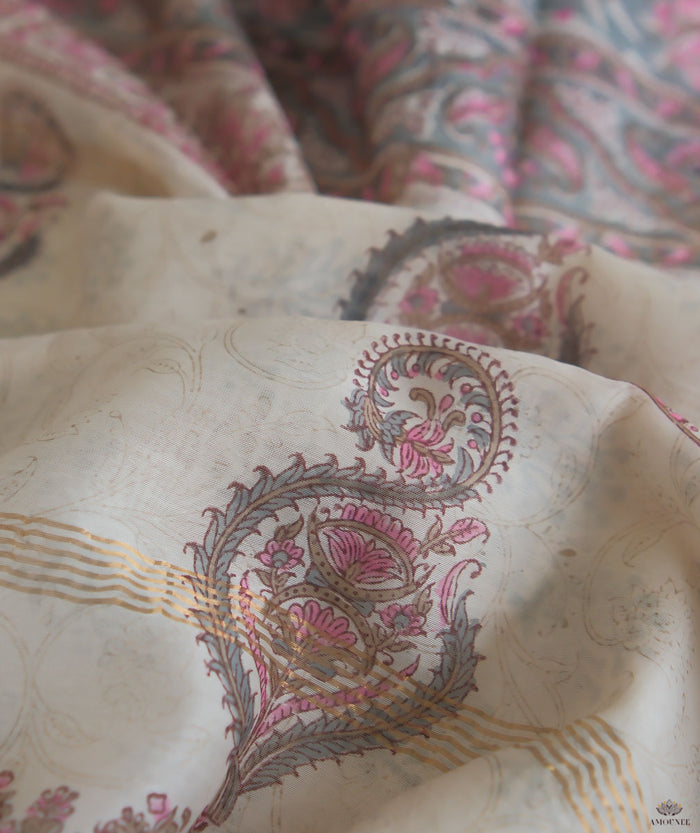 Chanderi Sanganeri Printed  Sarees