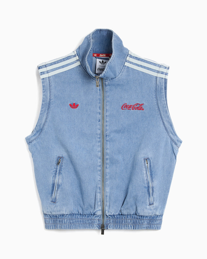 Jackets Coats adidas Originals x Coca-Cola Firebird Denim Logo Detachable Slim Women's Track Jacket - KY7548