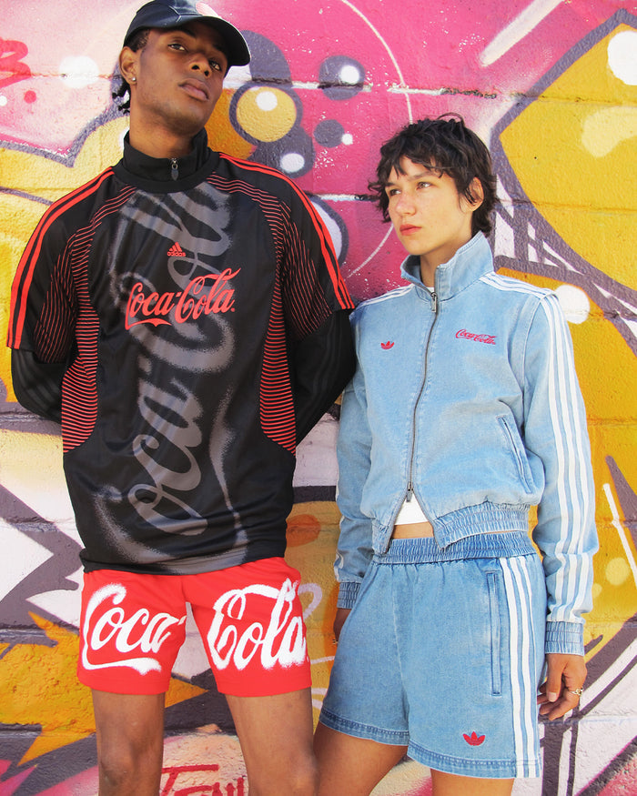 Jackets Coats adidas Originals x Coca-Cola Firebird Denim Logo Detachable Slim Women's Track Jacket - KY7548
