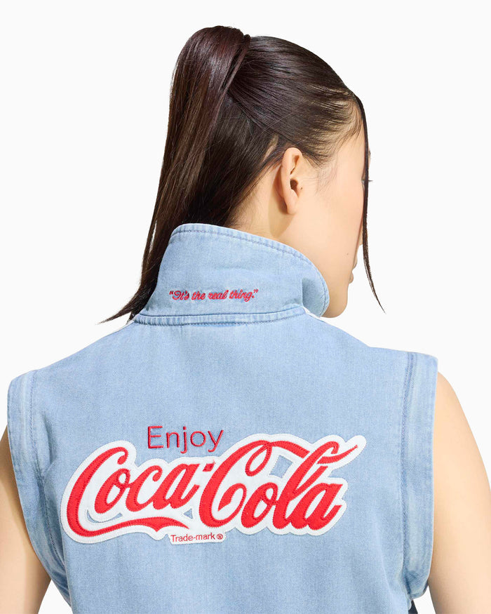 Jackets Coats adidas Originals x Coca-Cola Firebird Denim Logo Detachable Slim Women's Track Jacket - KY7548
