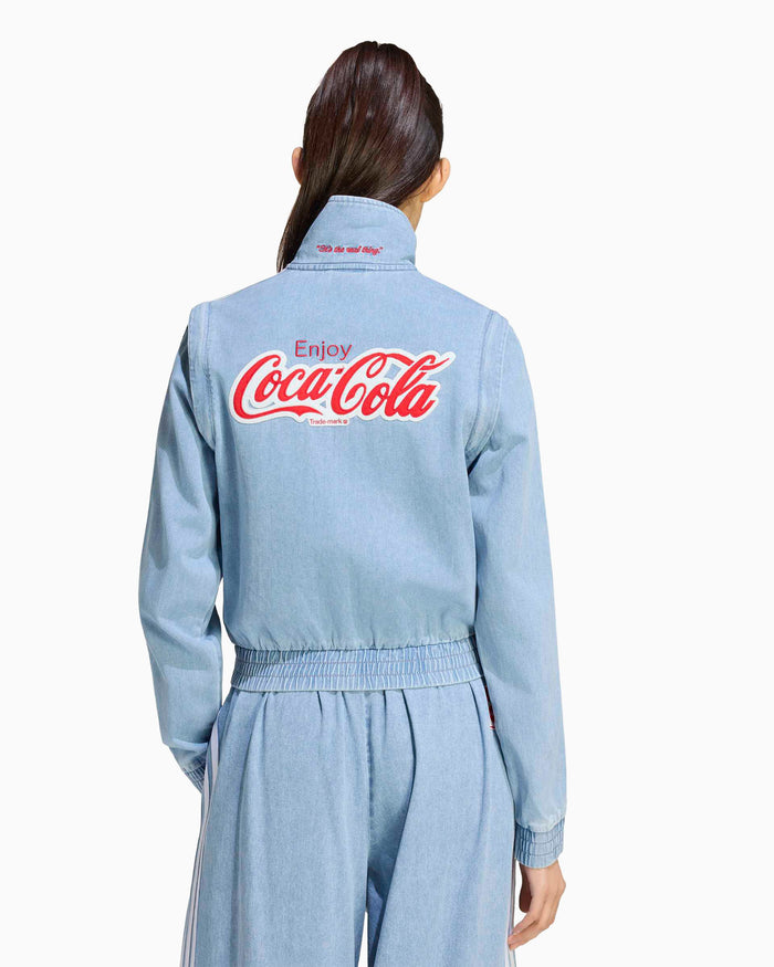 Jackets Coats adidas Originals x Coca-Cola Firebird Denim Logo Detachable Slim Women's Track Jacket - KY7548