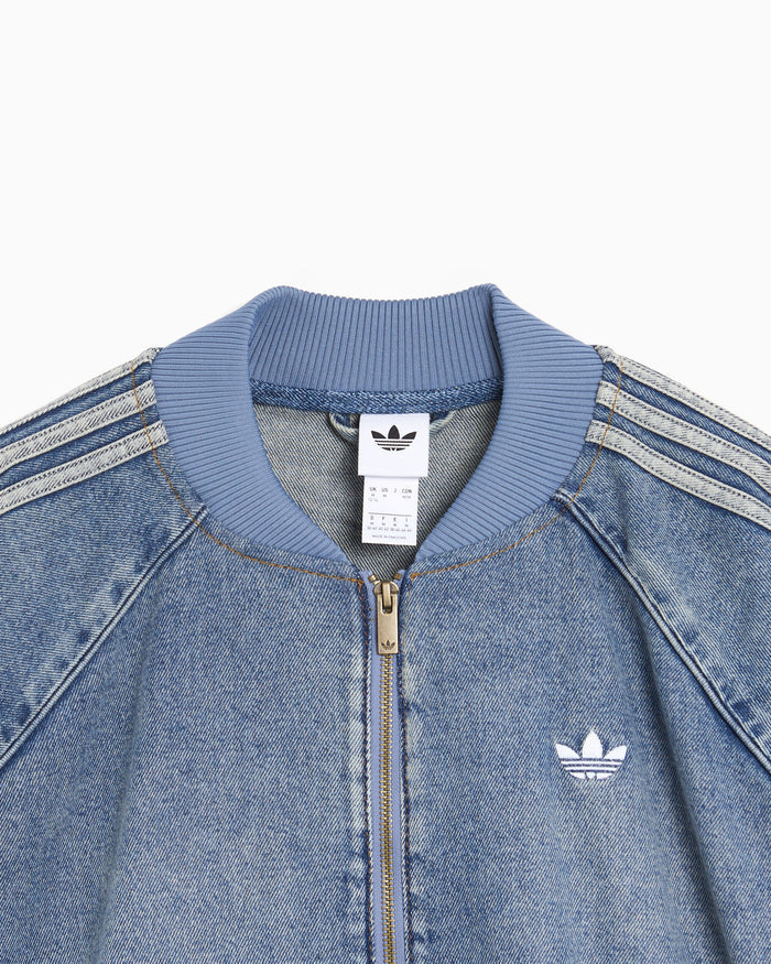 Jackets Coats adidas Originals Denim 3 Stripes Oversize Women's Track Jacket - KQ6473