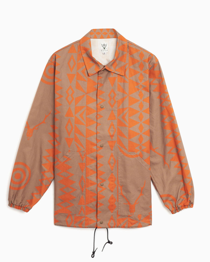 Jackets Coats South2 West8 Coach Graphic Relaxed Men's Light Jacket - QV547-A-Native ST