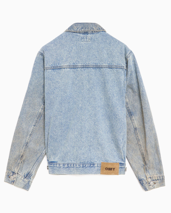 Jackets Coats OBEY Clothing Base Trucker Men's Denim Jacket - 121800615-HVLI