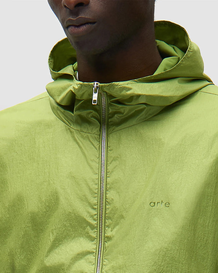 Jackets Coats Arte Antwerp Shiny Logo Men's Windbreaker - SS26-231J-Green