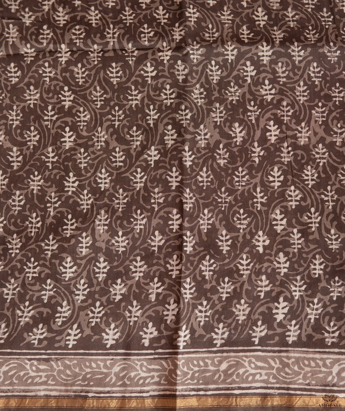 Dabu Chanderi Handblock Printed Saree