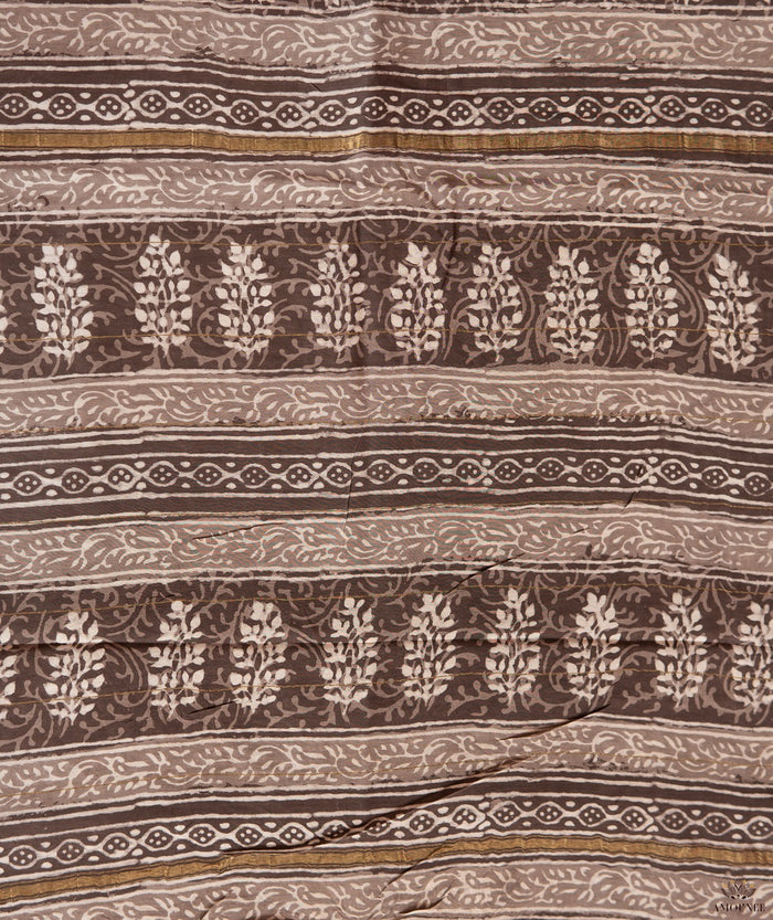 Dabu Chanderi Handblock Printed Saree