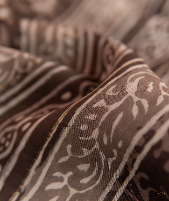 Dabu Chanderi Handblock Printed Saree