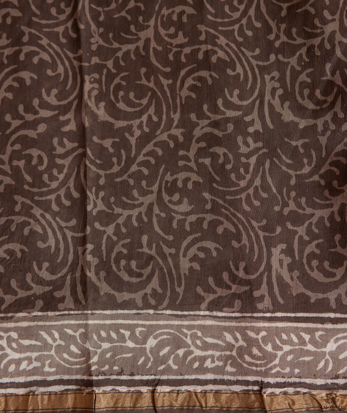 Dabu Chanderi Handblock Printed Saree