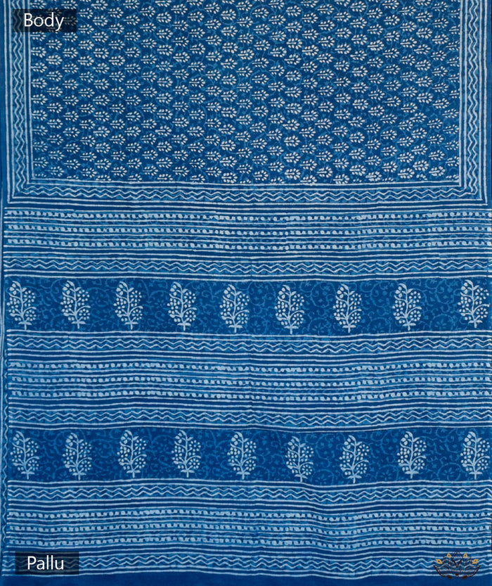 Dabu cotton Handblock Printed saree