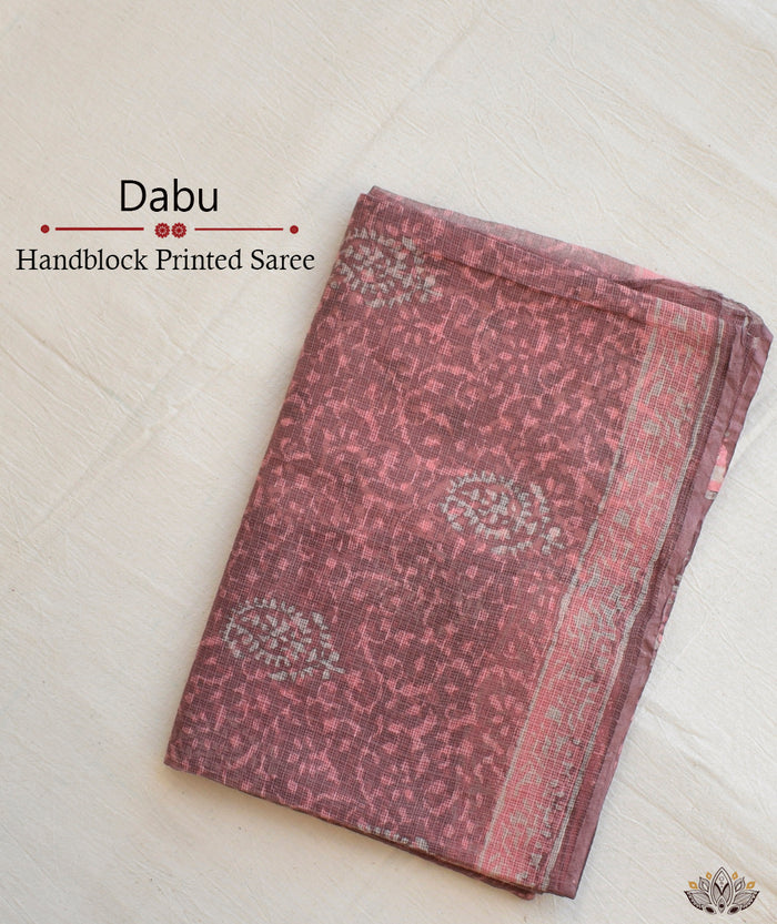 Dabu Handblock Printed saree