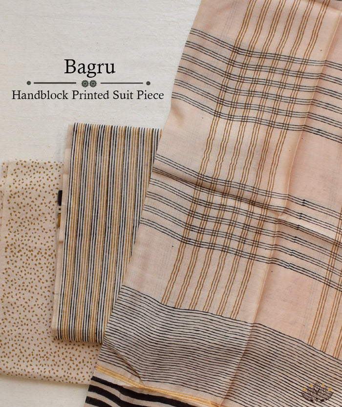 Exclusive Amounee Bagru Hand Block Printed Chanderi Suit Piece