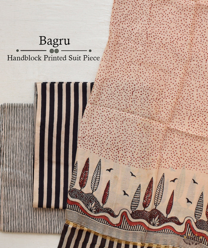 Exclusive Amounee Bagru Hand Block Printed Chanderi Suit Piece
