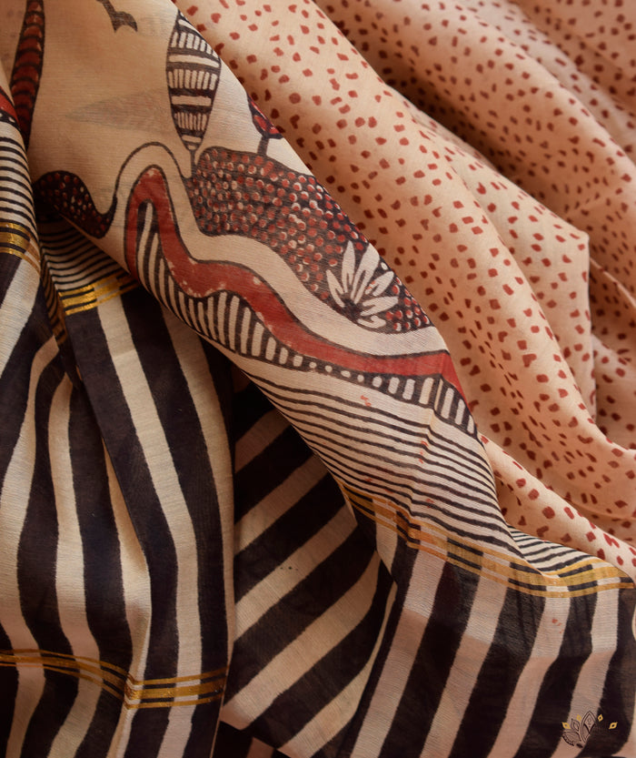 Exclusive Amounee Bagru Hand Block Printed Chanderi Suit Piece