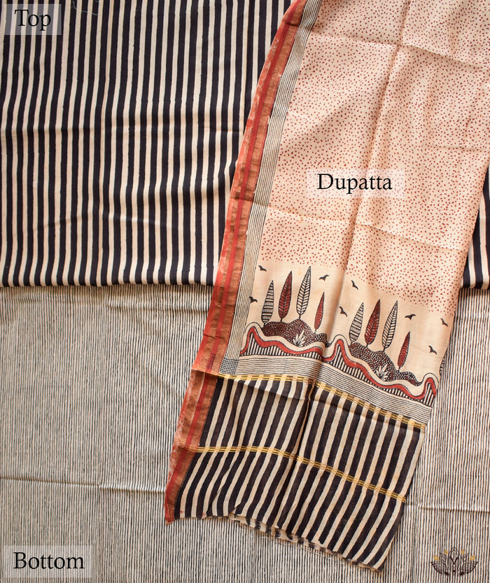 Exclusive Amounee Bagru Hand Block Printed Chanderi Suit Piece