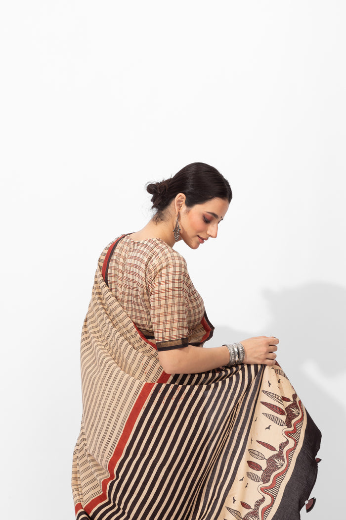 Exclusive Amounee Bagru Hand Block Printed Cotton Saree