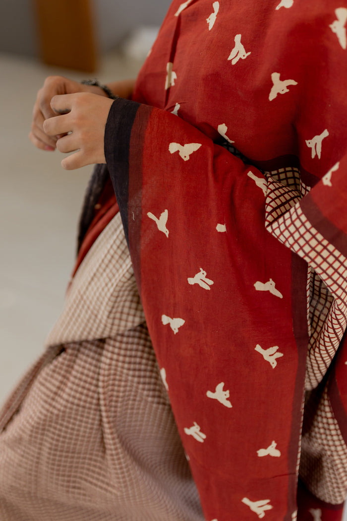 Exclusive Amounee Bagru Hand Block Printed Cotton Saree