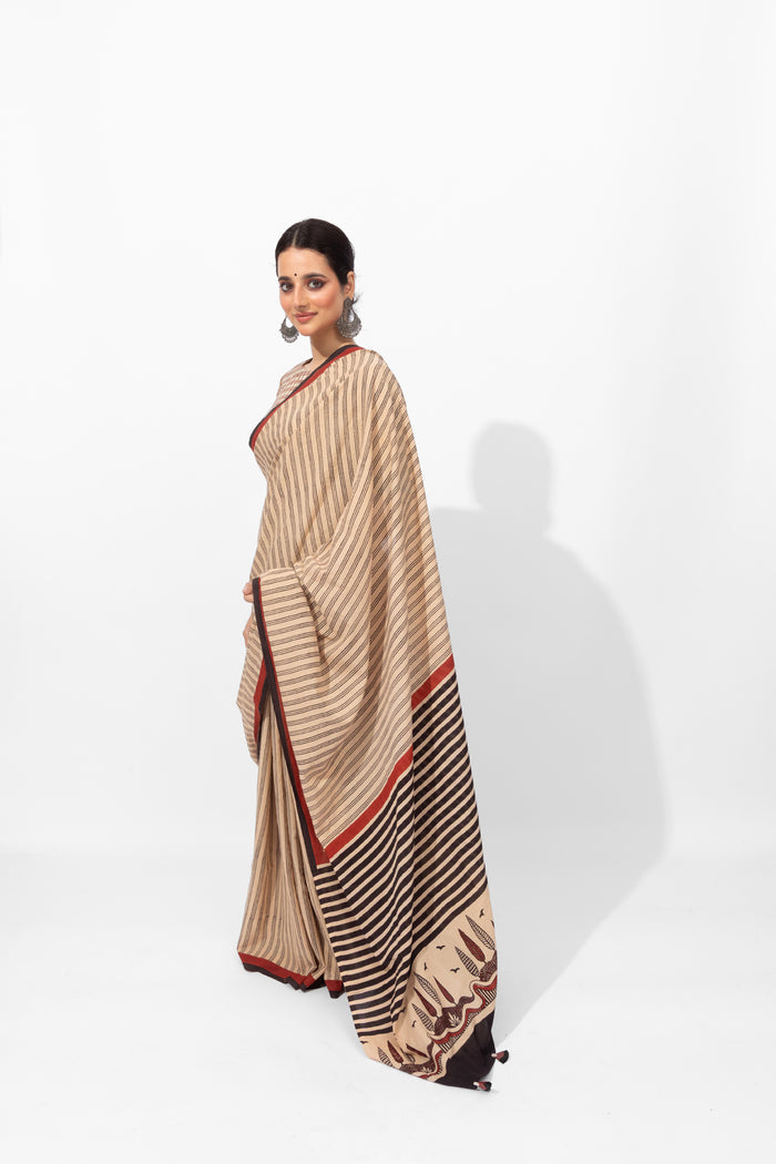 Exclusive Amounee Bagru Hand Block Printed Cotton Saree