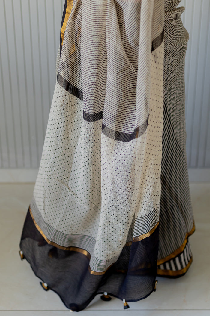 Exclusive Amounee Bagru Hand Block Printed Kota Saree