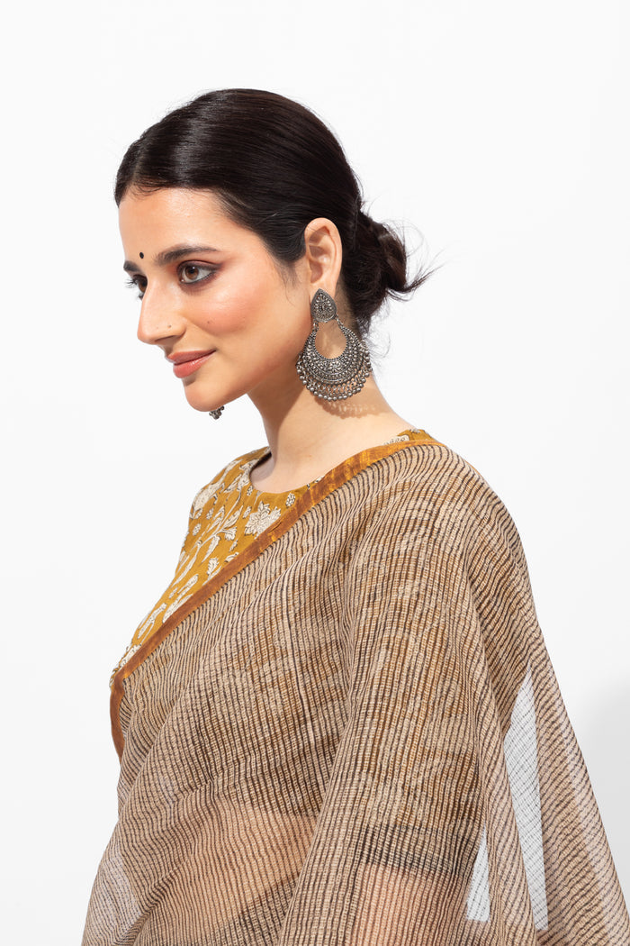 Exclusive Amounee Bagru Hand Block Printed Kota Saree