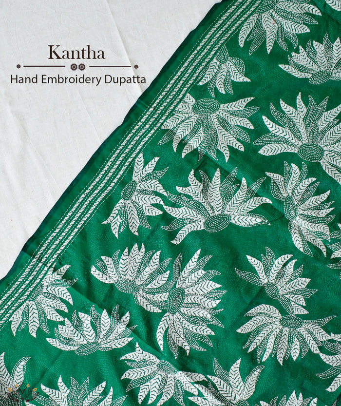 Exclusive Amounee Kantha Embroidered Art Silk Dupatta