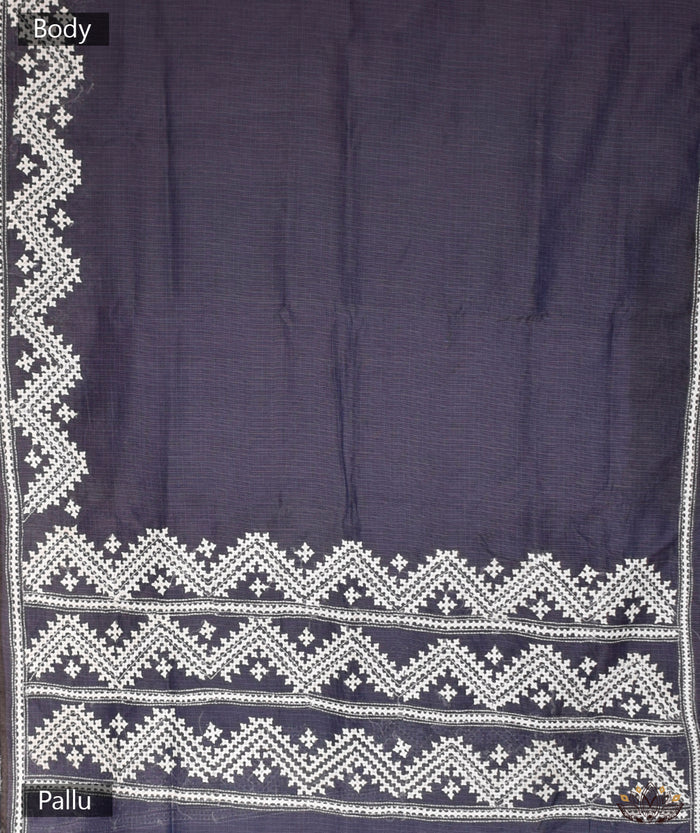 Exclusive Amounee Kantha Embroidered Kota Cotton Saree