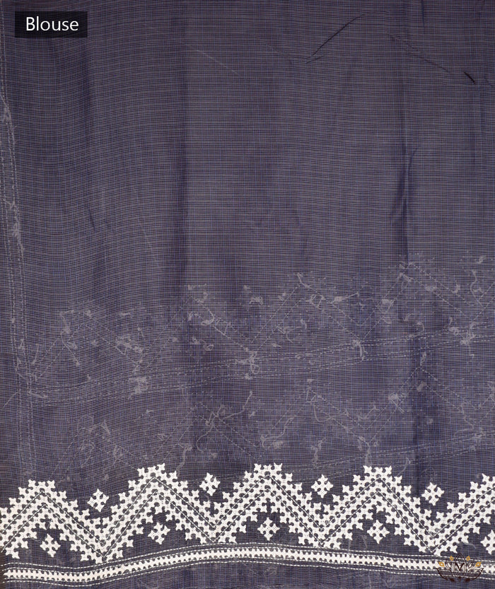 Exclusive Amounee Kantha Embroidered Kota Cotton Saree