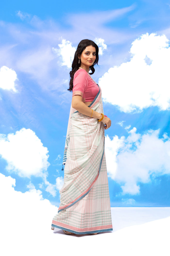 Exclusive Amounee Sanganeer Hand Block Printed Cotton Saree