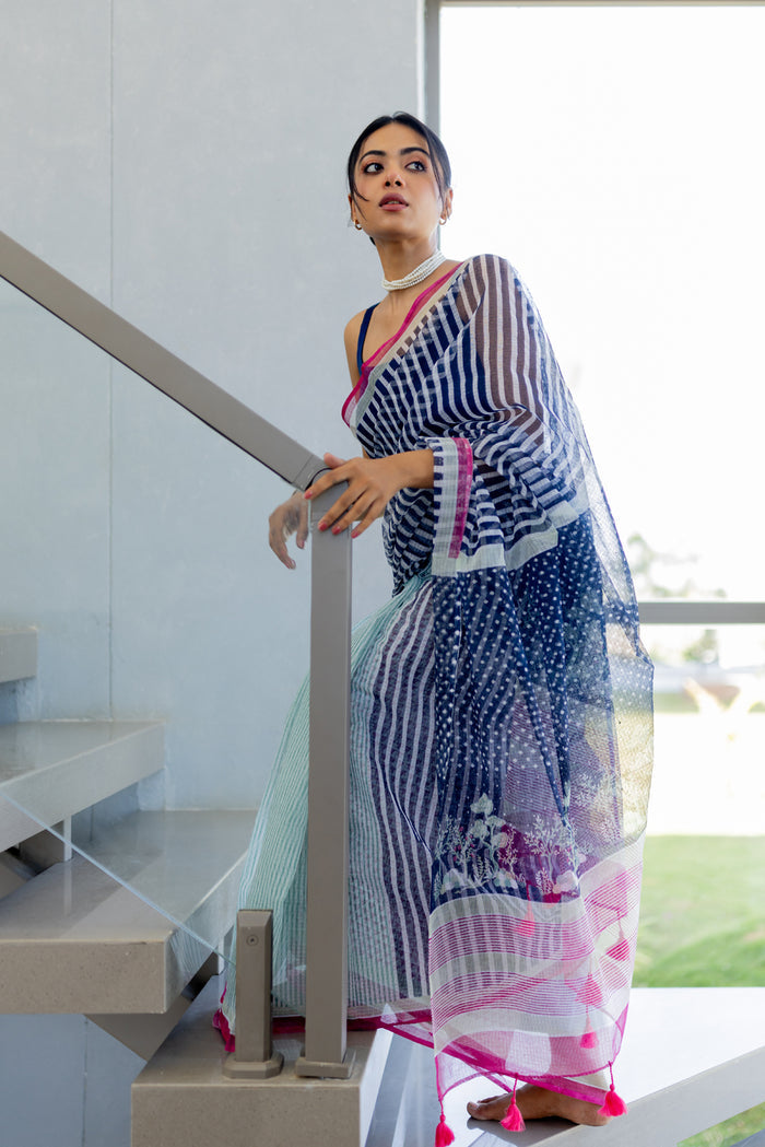 Exclusive Amounee Sanganeer Hand Block Printed Kota Saree