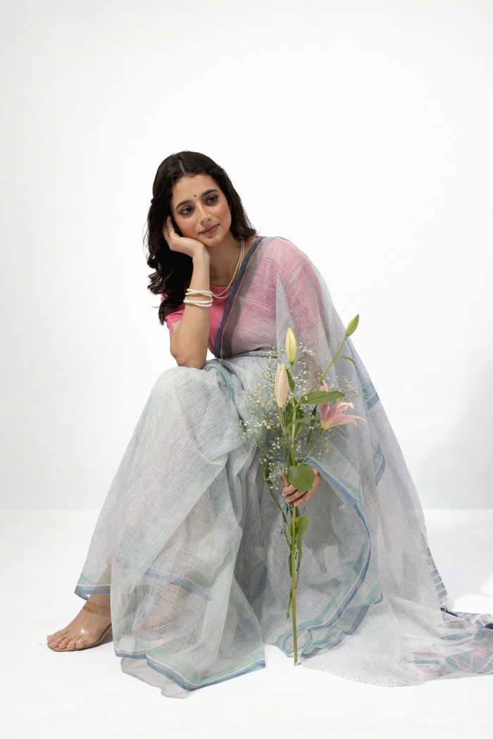 Exclusive Amounee Sanganeer Hand Block Printed Kota Saree
