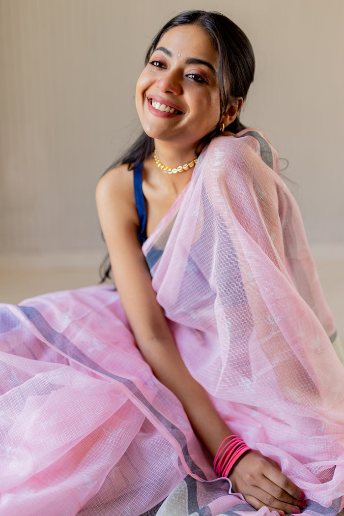 Exclusive Amounee Sanganeer Hand Block Printed Kota Saree