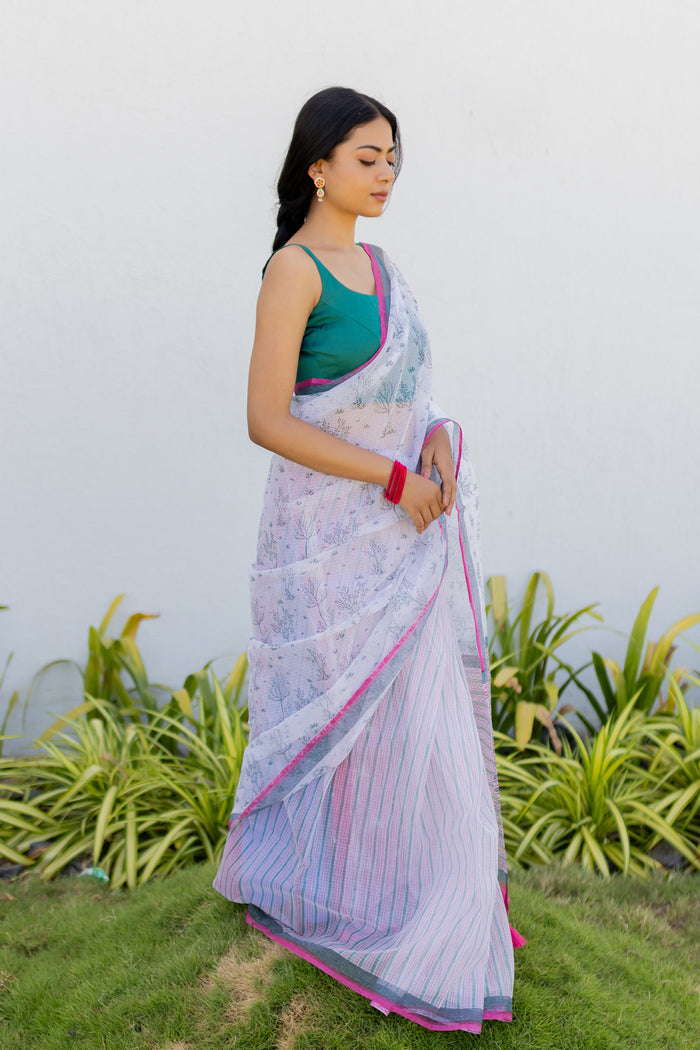 Exclusive Amounee Sanganeer Hand Block Printed Kota Saree