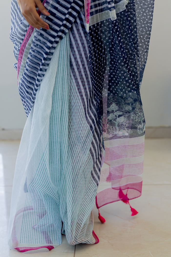 Exclusive Amounee Sanganeer Hand Block Printed Kota Saree