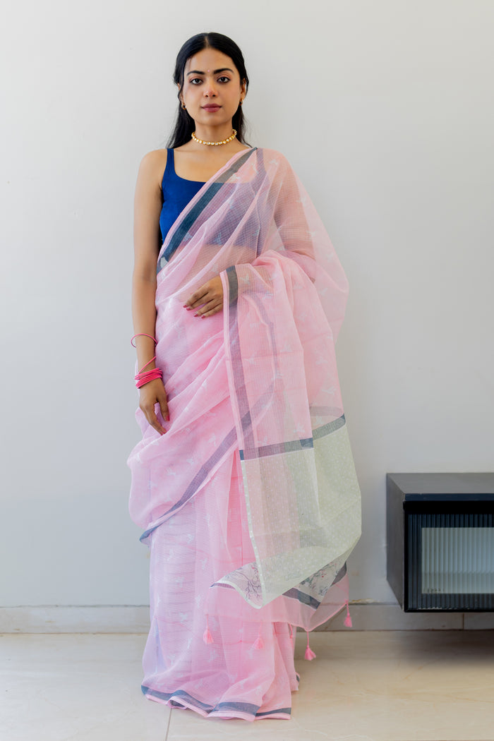 Exclusive Amounee Sanganeer Hand Block Printed Kota Saree