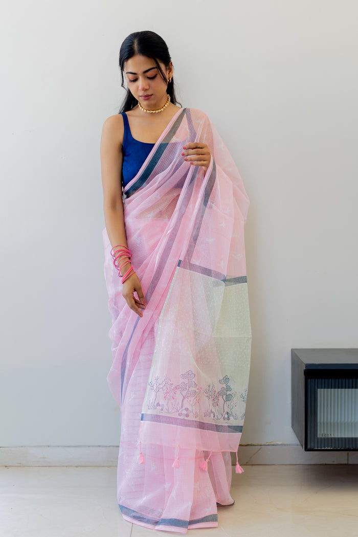 Exclusive Amounee Sanganeer Hand Block Printed Kota Saree